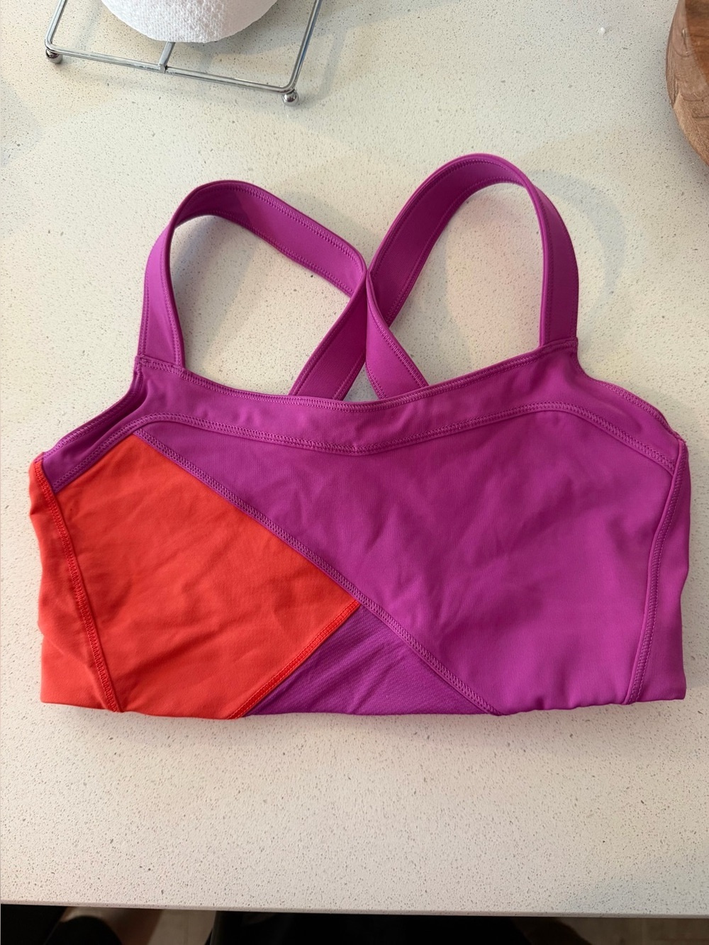 lululemon athletica Pink & Coral Crossback Sports Bra